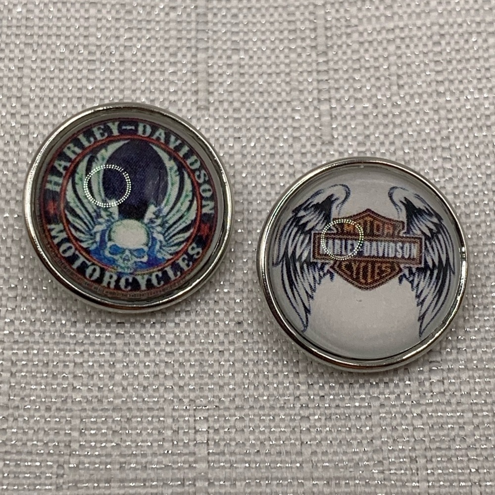 Harley Davidson - Snap Button Charms - Set of 2